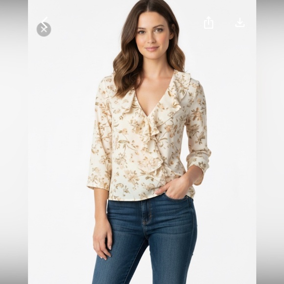 Cami by Newport News size 4 boho floral blouse - Picture 1 of 5